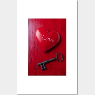 Red Stone Love Heart With Skeleton Keep Posters and Art